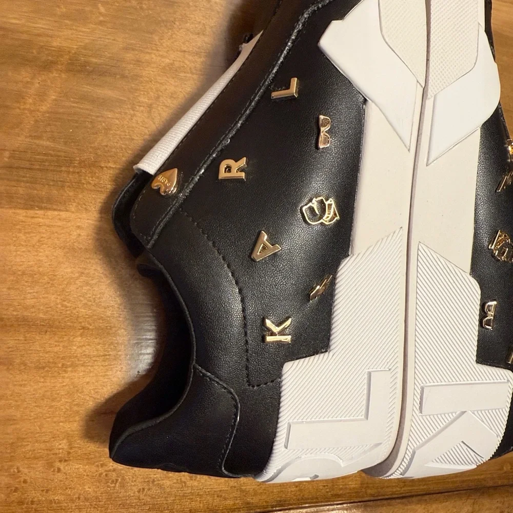 Karl Lagerfeld Black Sneakers with Gold Accents - Picture 7 of 13